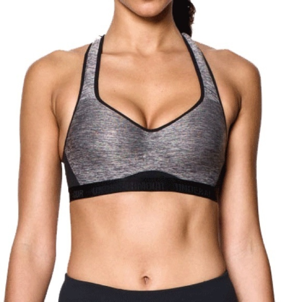UNDER ARMOUR Heat Gear Compression Women’s High‎ Sports Bra Grey 34D